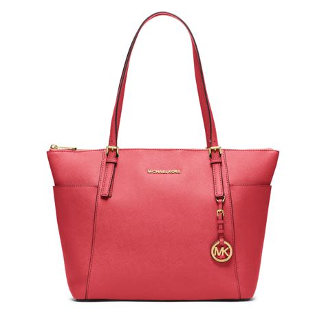 michael kors saffiano leather jet set travel tote luggage